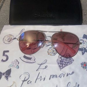 Pink Chanel Aviator Glasses